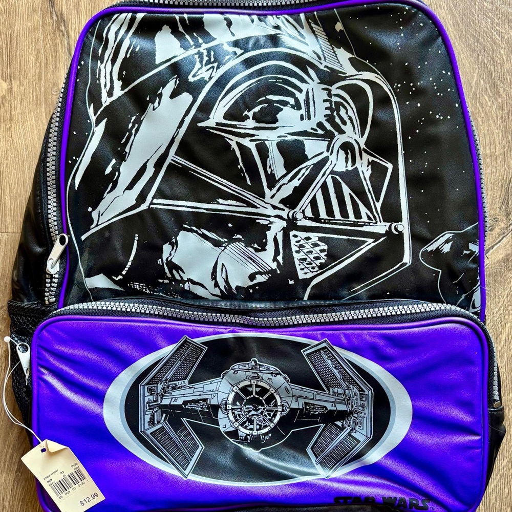 Vintage Deadstock 1996 Star Wars Darth Vader Tie Fighter Nylon School Backpack